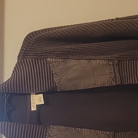 Brown Ribbed Open Cardigan - Picture 4 of 4